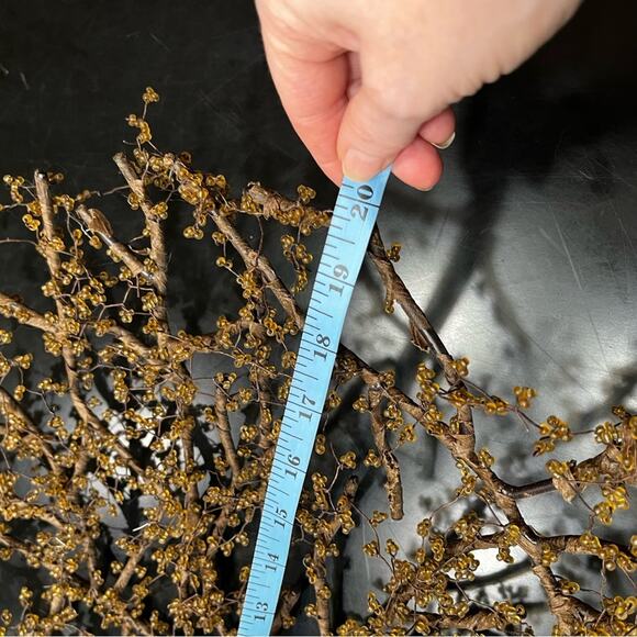 NEW Pottery Barn Amber Bead Wrapped Metal Branch Wreath Centerpiece Bowl 20” HTF - Picture 12 of 15